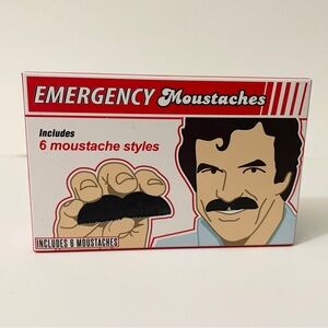 Gift Republic Pack of 6 Assorted Emergency Stick on Fun Fancy Dress Moustaches